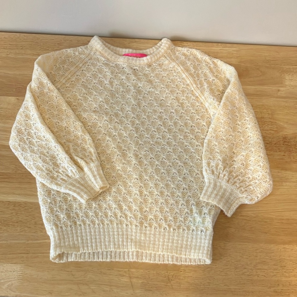 Lilly Pulitzer Cream Crew Neck Sweater with Textured Knit